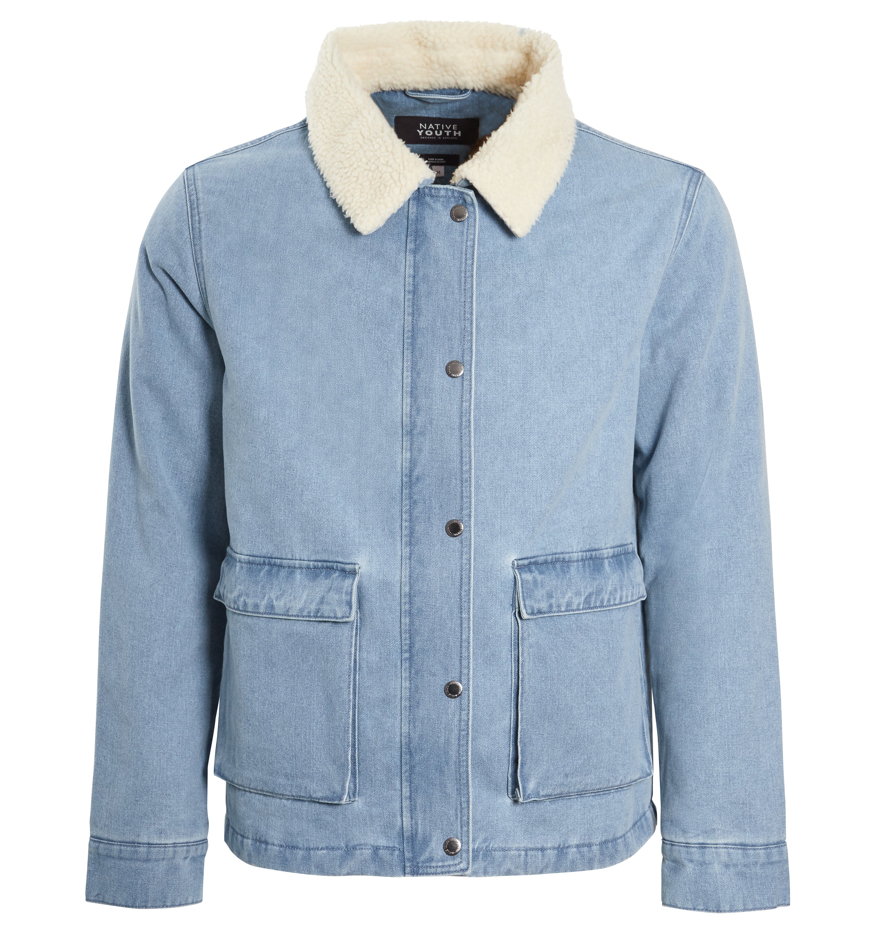 ALFONSO DENIM JACKET WITH SHERPA COLLAR – Native Youth