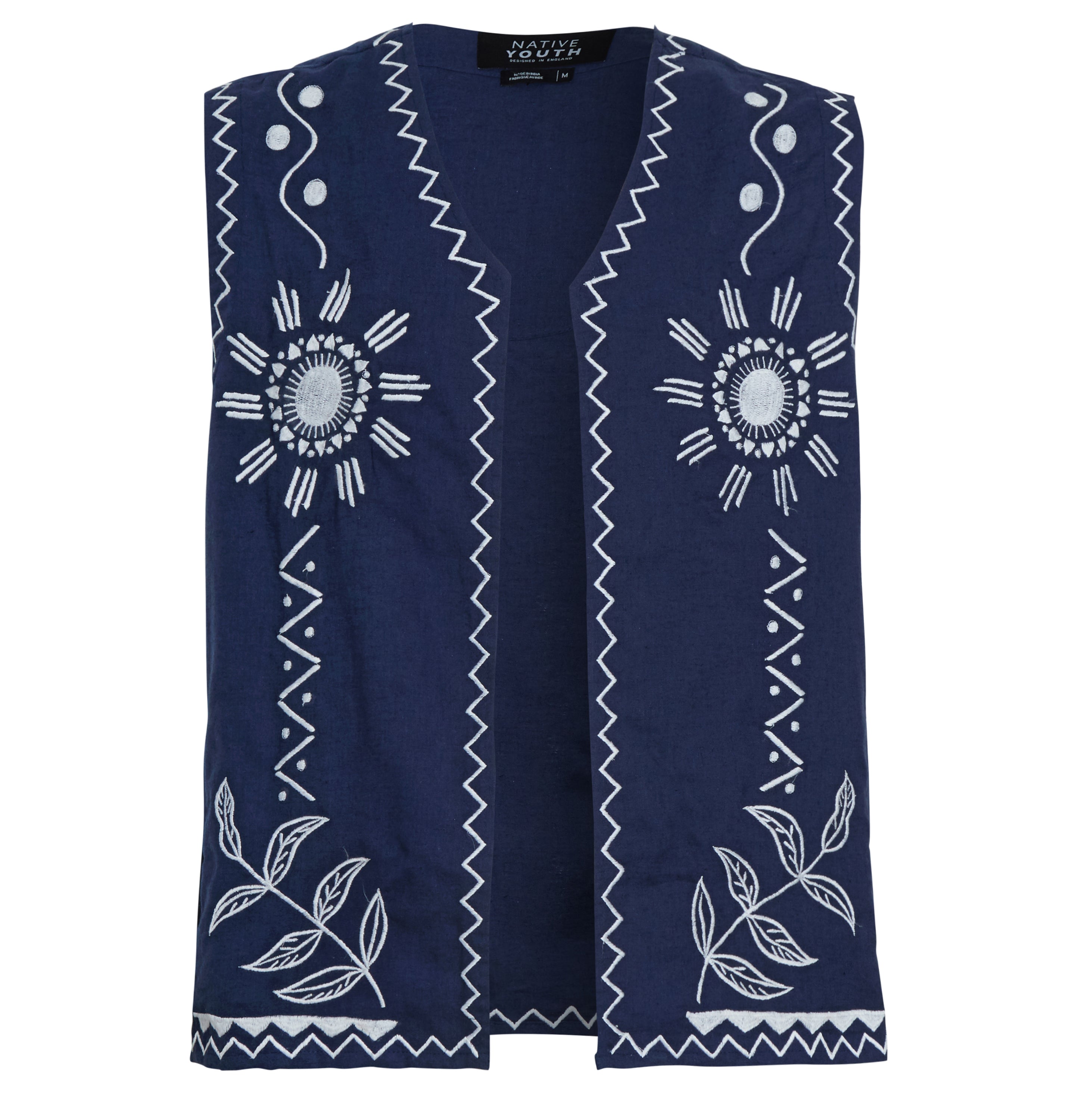 MAYARD EMBROIDERY LINEN WAISTCOAT – Native Youth MAYARD EMBROIDERY LINEN WAISTCOAT – Native Youth