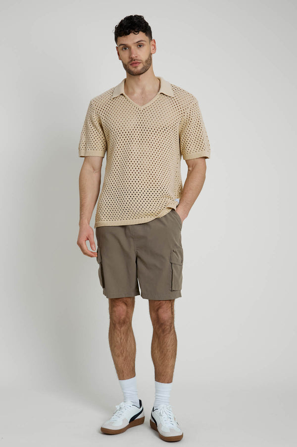 TOMITA KNITTED POLO TOP