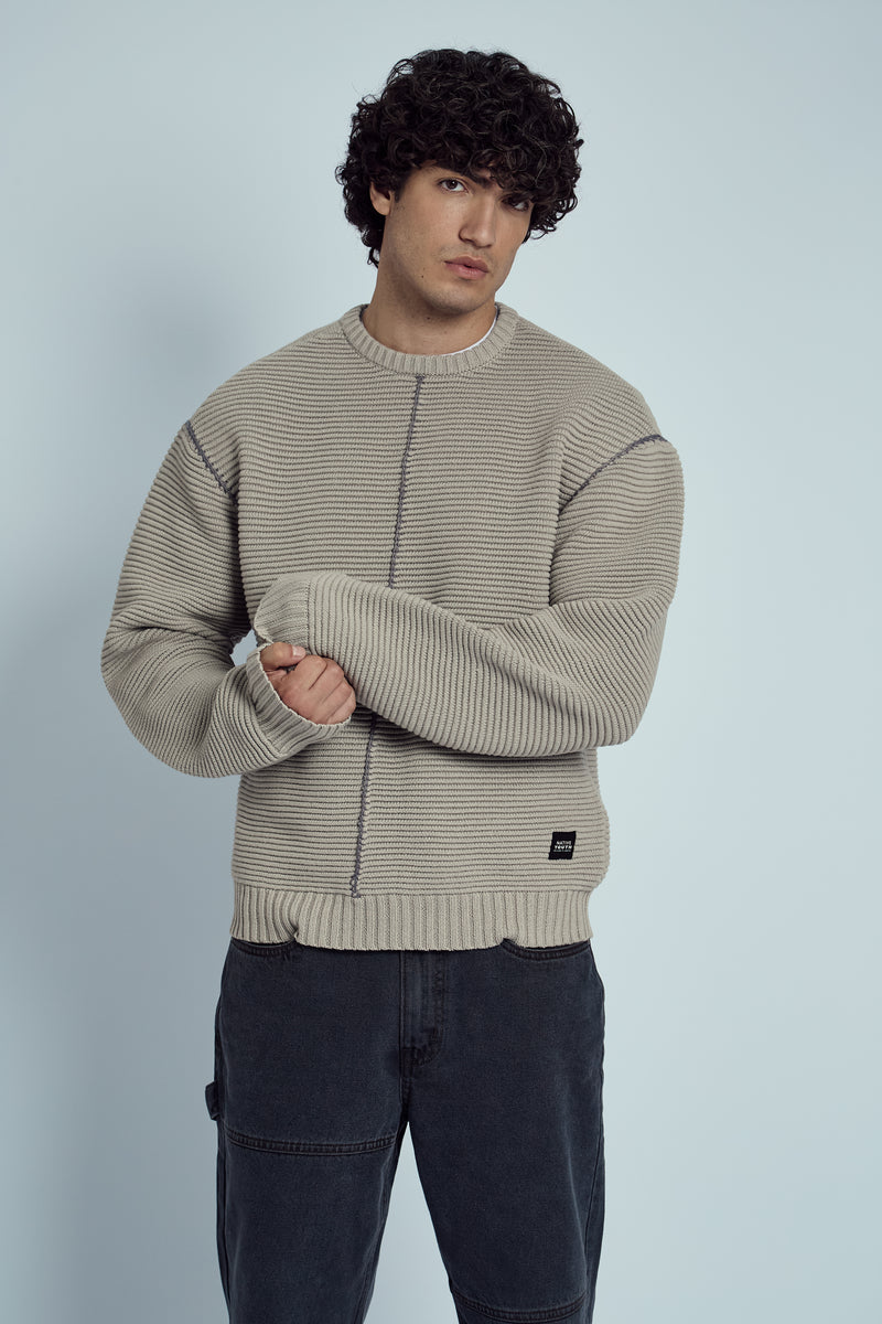 ZANO CHUNKY RECYCLED YARN KNITTED RIB JUMPER