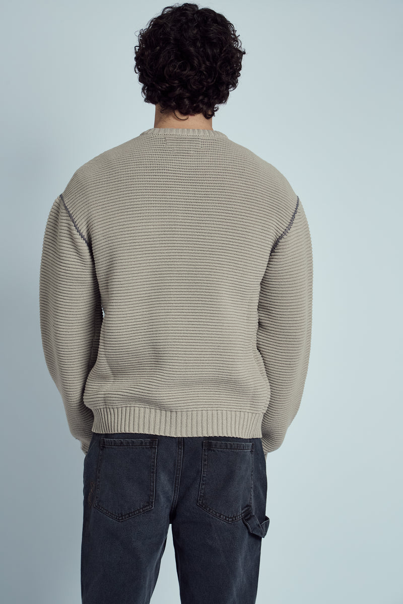 ZANO CHUNKY RECYCLED YARN KNITTED RIB JUMPER