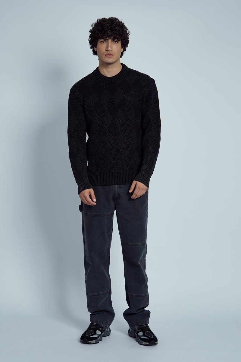 CAMPBELL KNITTED ACID WASH WAVE JUMPER