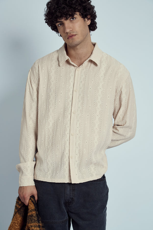 MORALES JACQUARD DIAMOND STRIPE SHIRT