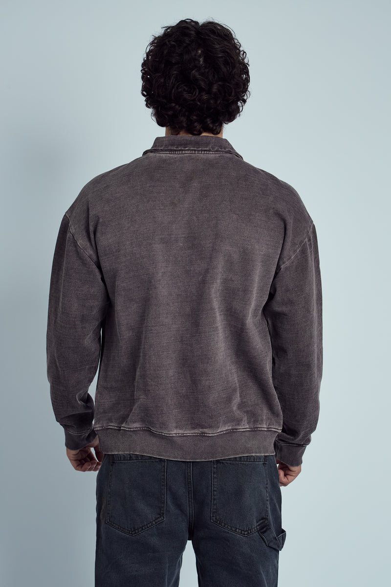 RIGGS HEAVY WASHED 1/4 ZIP SWEATSHIRT