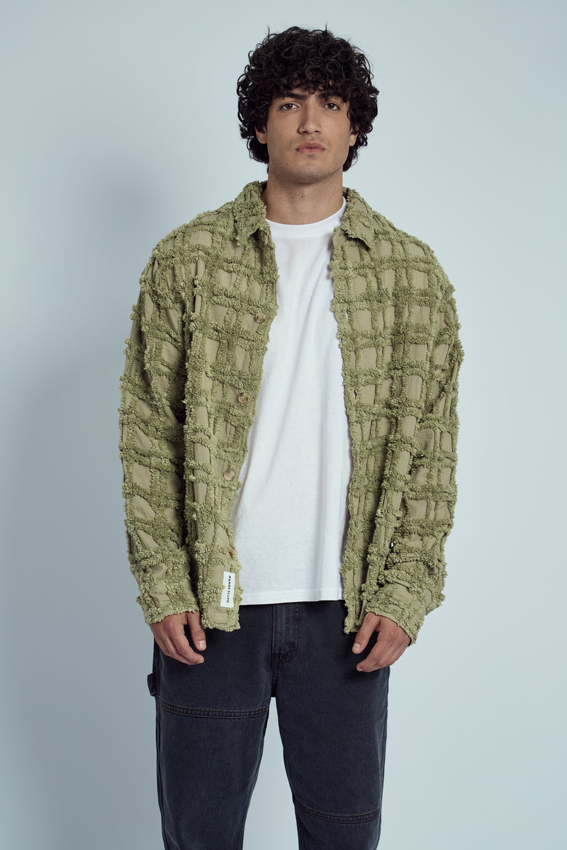 DURST FRINGE TEXTURED JACQUARD OVERSHIRT