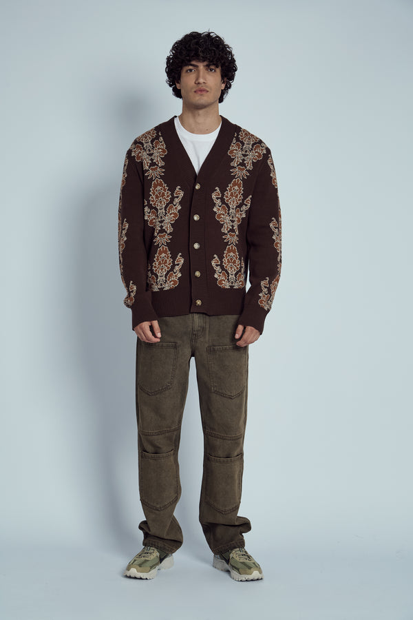 HOLDEN INTARSIA KNITTED CARDIGAN