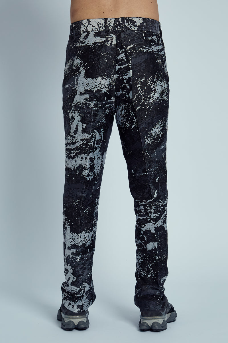 CASTELLAN MARBLE EFFECT JACQUARD TROUSERS