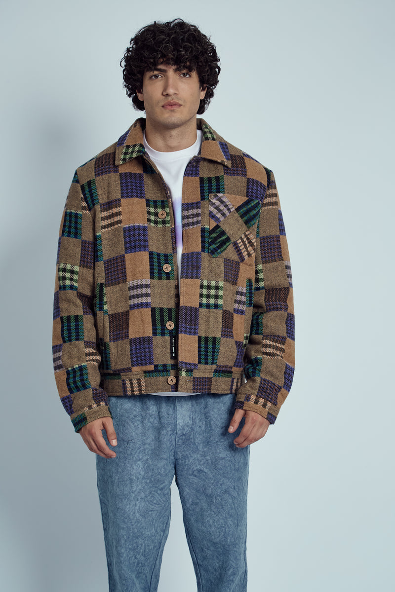 EMRYS PATCHWORK CHECK JACQUARD JACKET