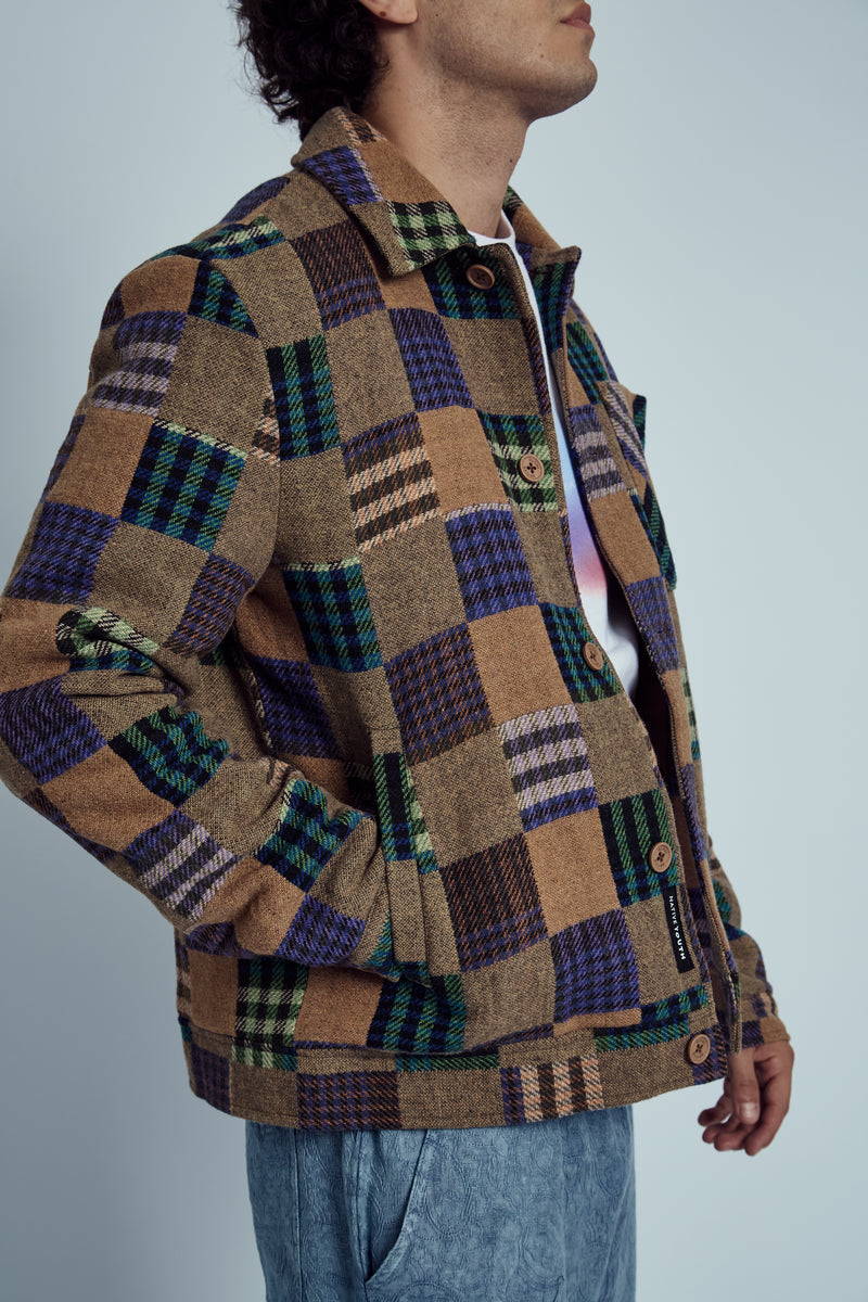 EMRYS PATCHWORK CHECK JACQUARD JACKET