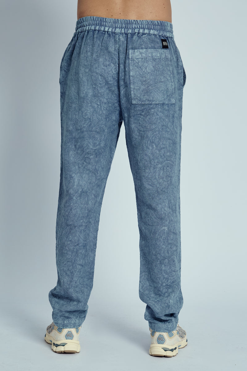 GALLANT WASHED DAMASK JACQUARD TROUSERS