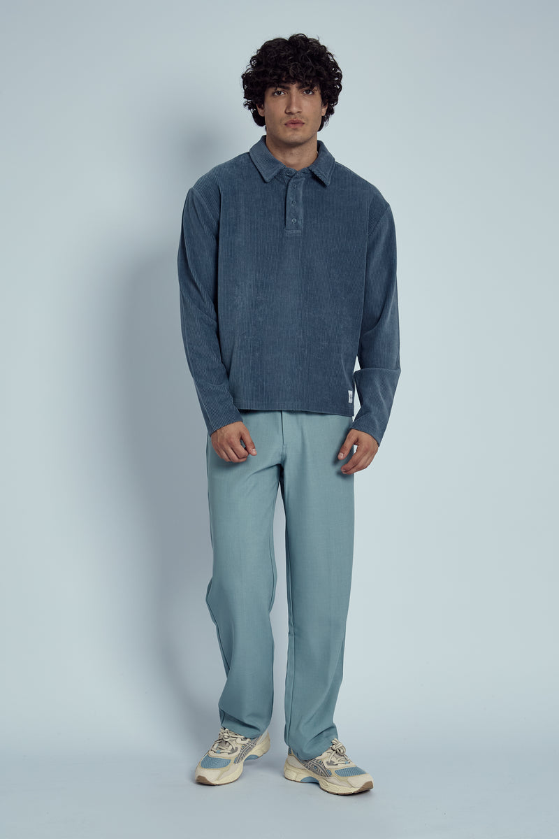 HAYTER CORDUROY SWEATSHIRT WITH POLO COLLAR