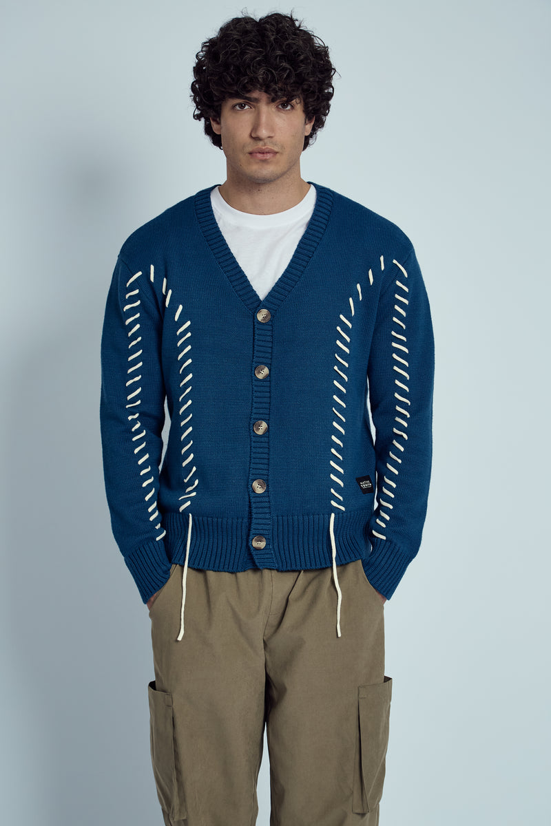 LANCE KNITTED CARDIGAN WITH LACE UP DETAIL