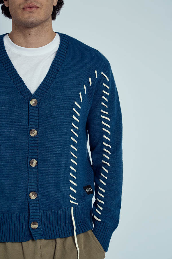 LANCE KNITTED CARDIGAN WITH LACE UP DETAIL