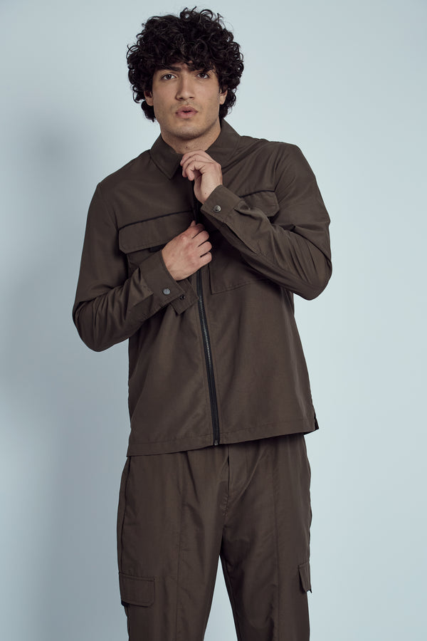 HUGO RIPSTOP ZIP THROUGH OVERSHIRT