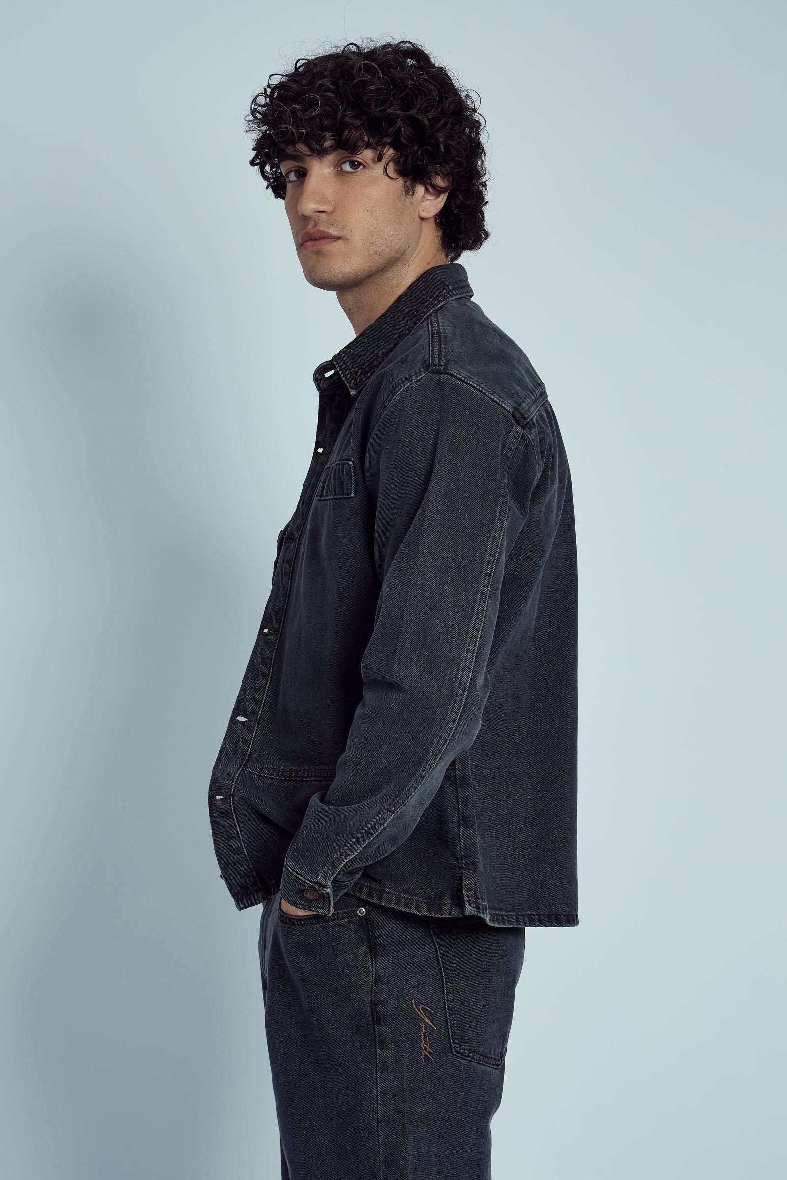 native youth denim dress Native Youth Denim Striped Collared Dress in Blue