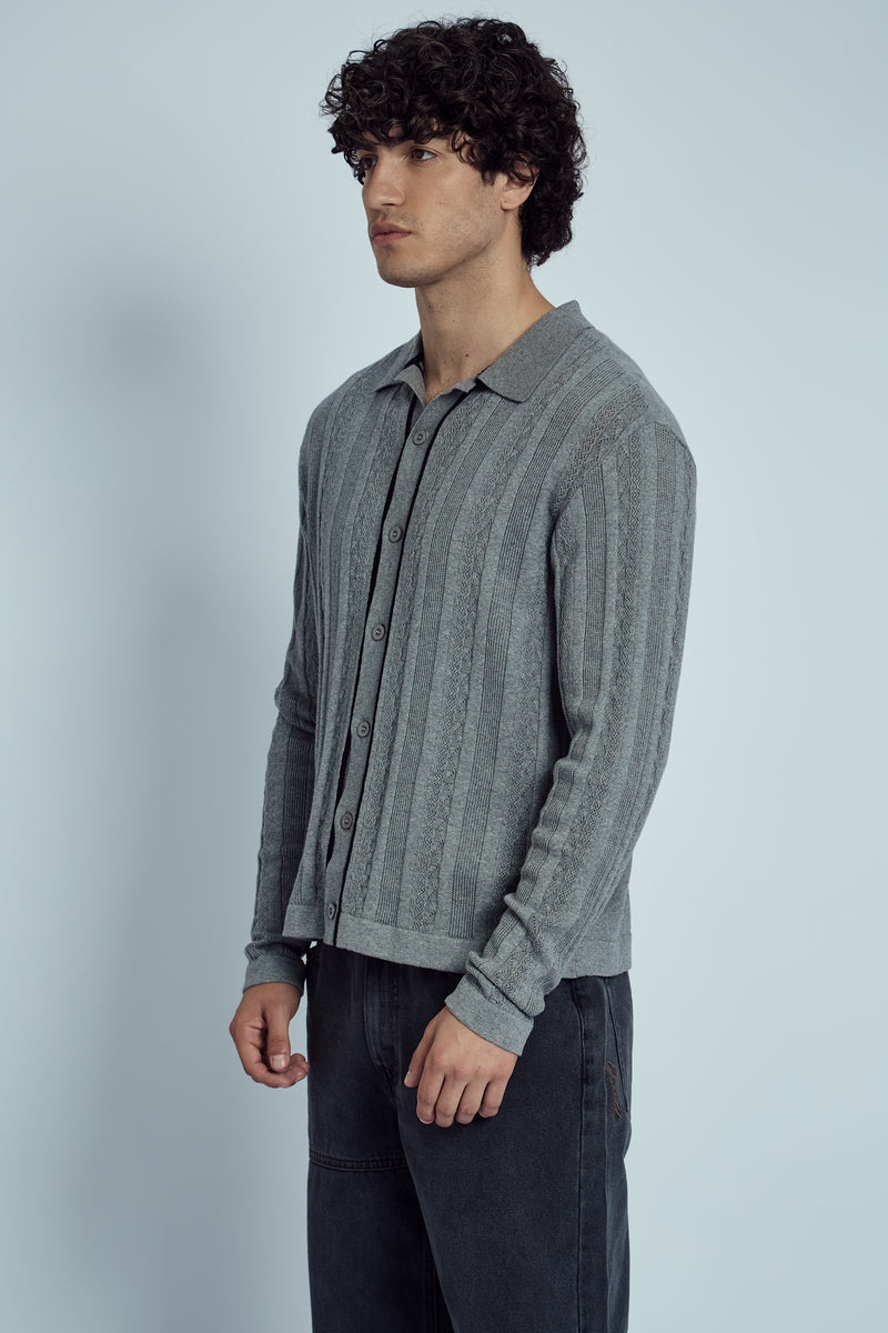 HEMMINGS KNITTED JACQUARD STRIPE SHIRT