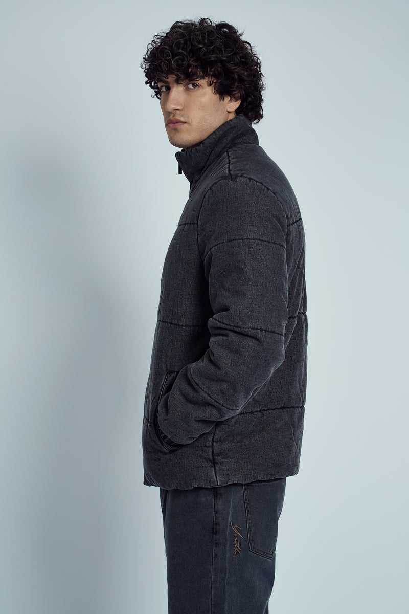 PINTO STONE WASHED DENIM PUFFER JACKET