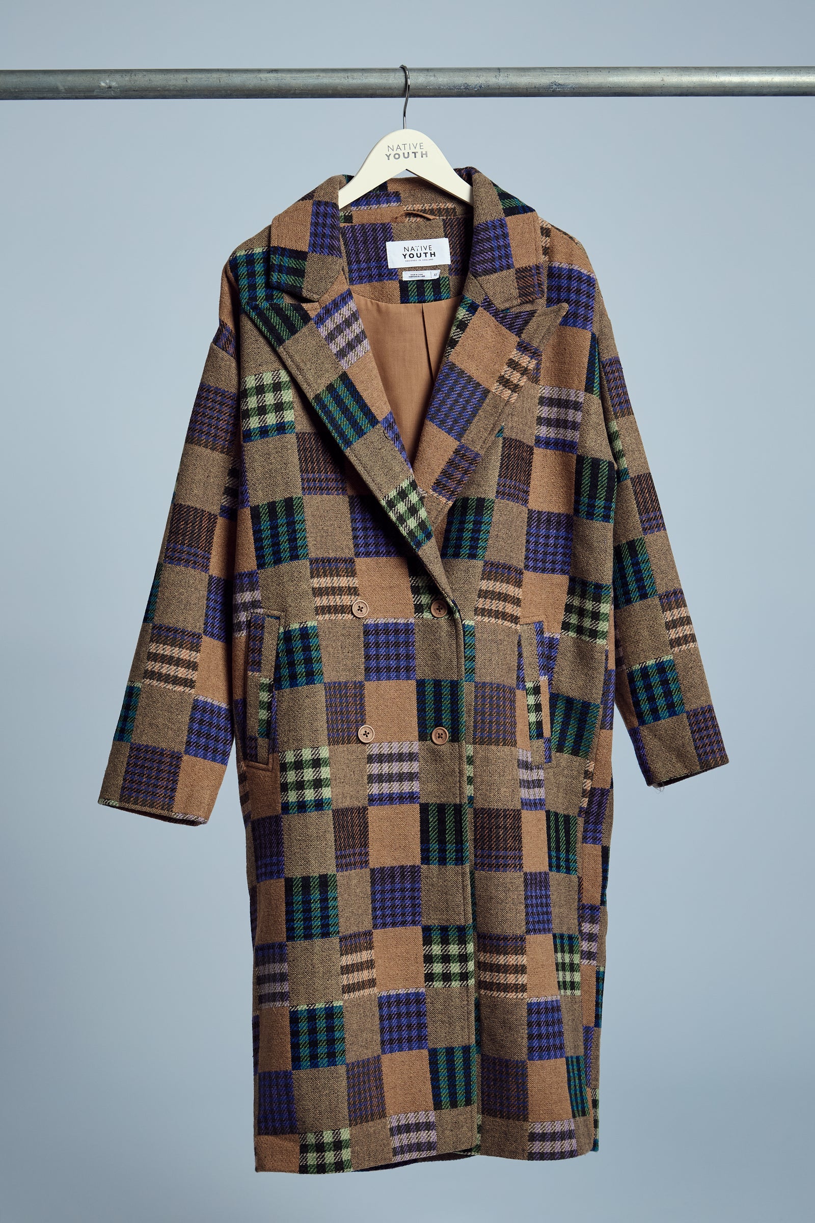 EMRYS PATCHWORK LONG-LINE COAT – Native Youth