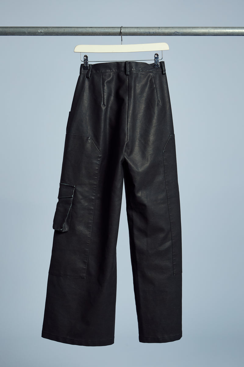 ALMOS VEGAN LEATHER WIDE LEG TROUSER