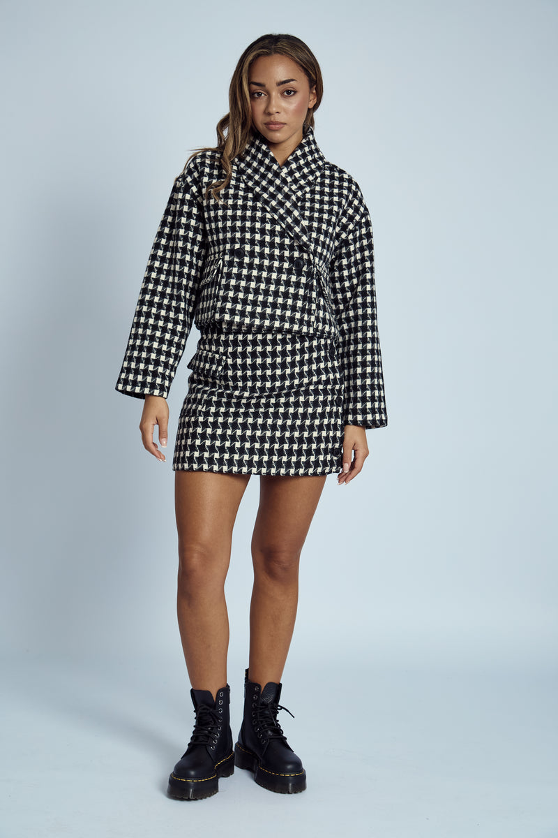 ADA JACQUARD CHECK CROPPED JACKET