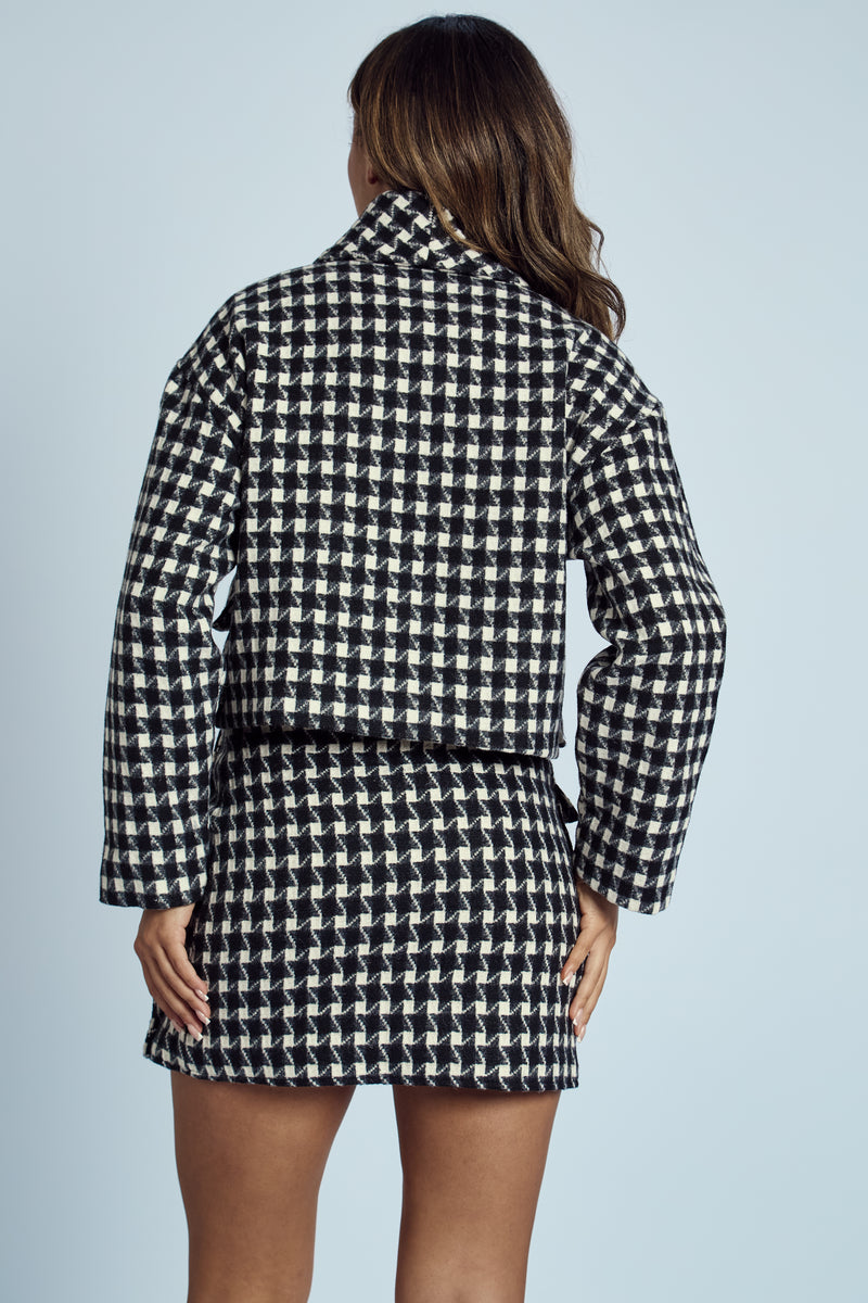 ADA JACQUARD CHECK CROPPED JACKET