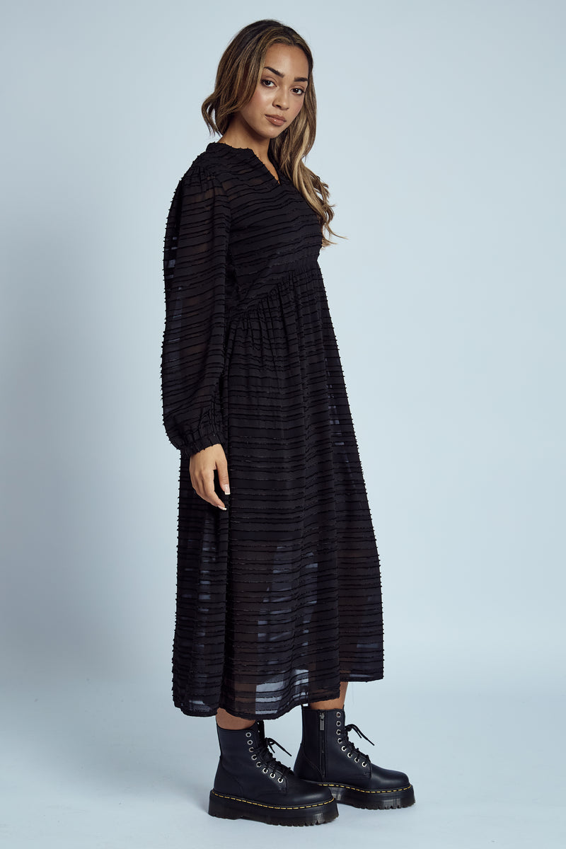 SAMIRA BRUSHED STRIPE MAXI DRESS