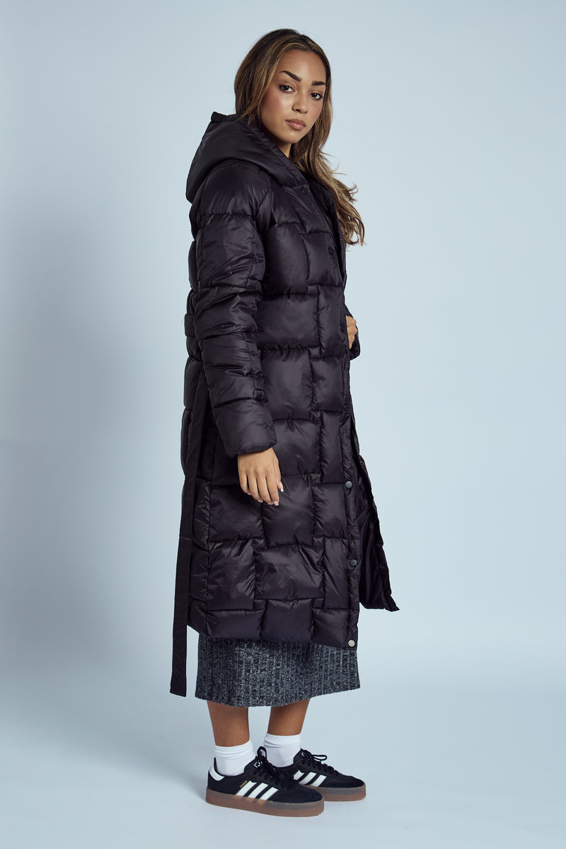 OPHELIA HOODED LONGLINE PUFFER COAT