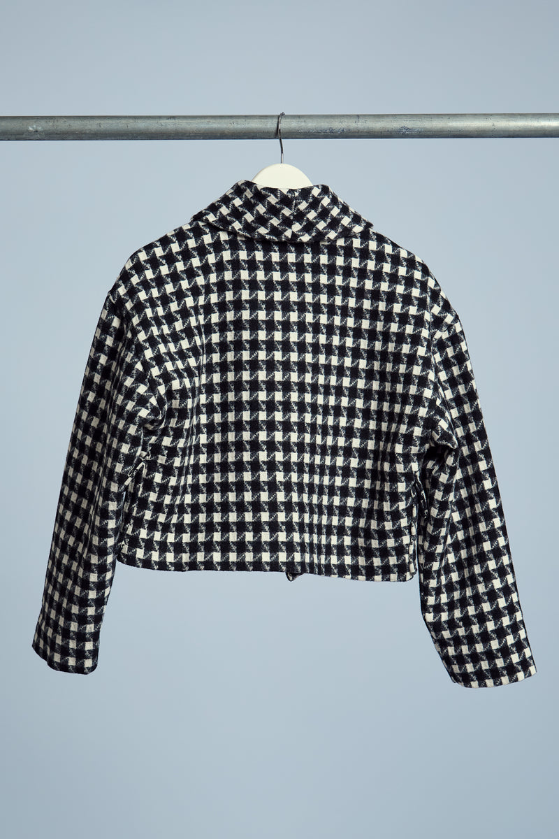 ADA JACQUARD CHECK CROPPED JACKET