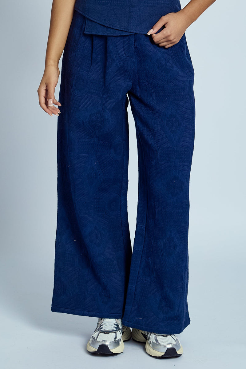 KATALINA TEXTURED WIDE LEG TROUSER