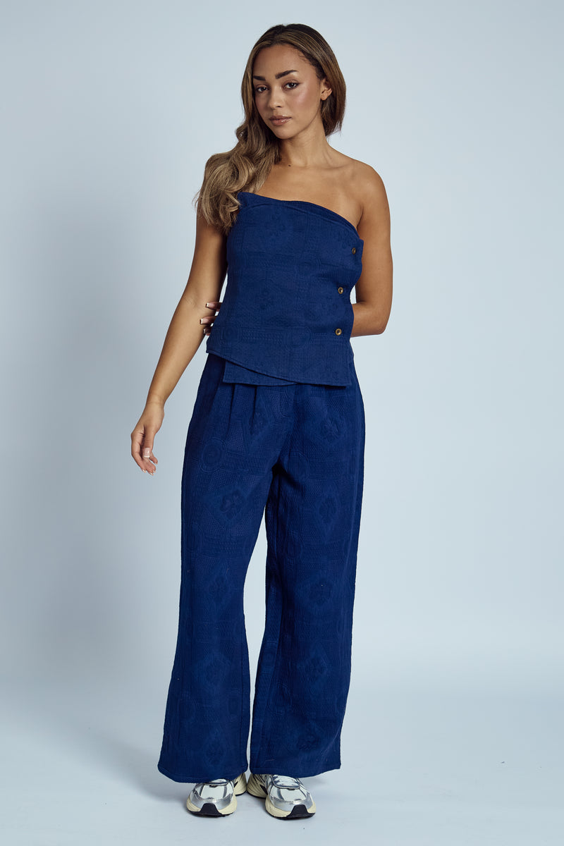 KATALINA TEXTURED WIDE LEG TROUSER