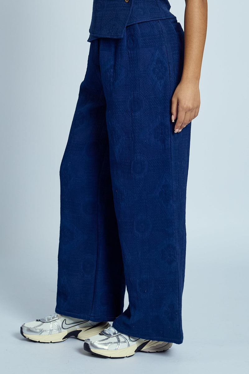 KATALINA TEXTURED WIDE LEG TROUSER