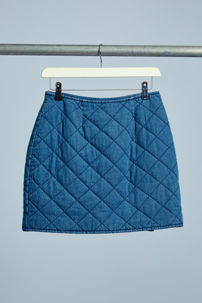 NADIA WASHED QUILTED MINI SKIRT