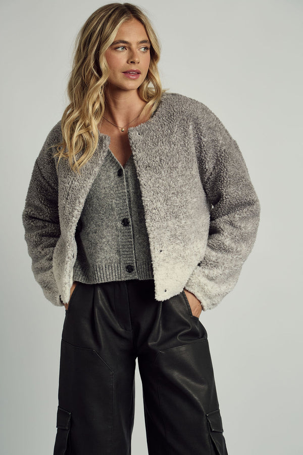 SEARS OMBRE BORG CROPPED JACKET