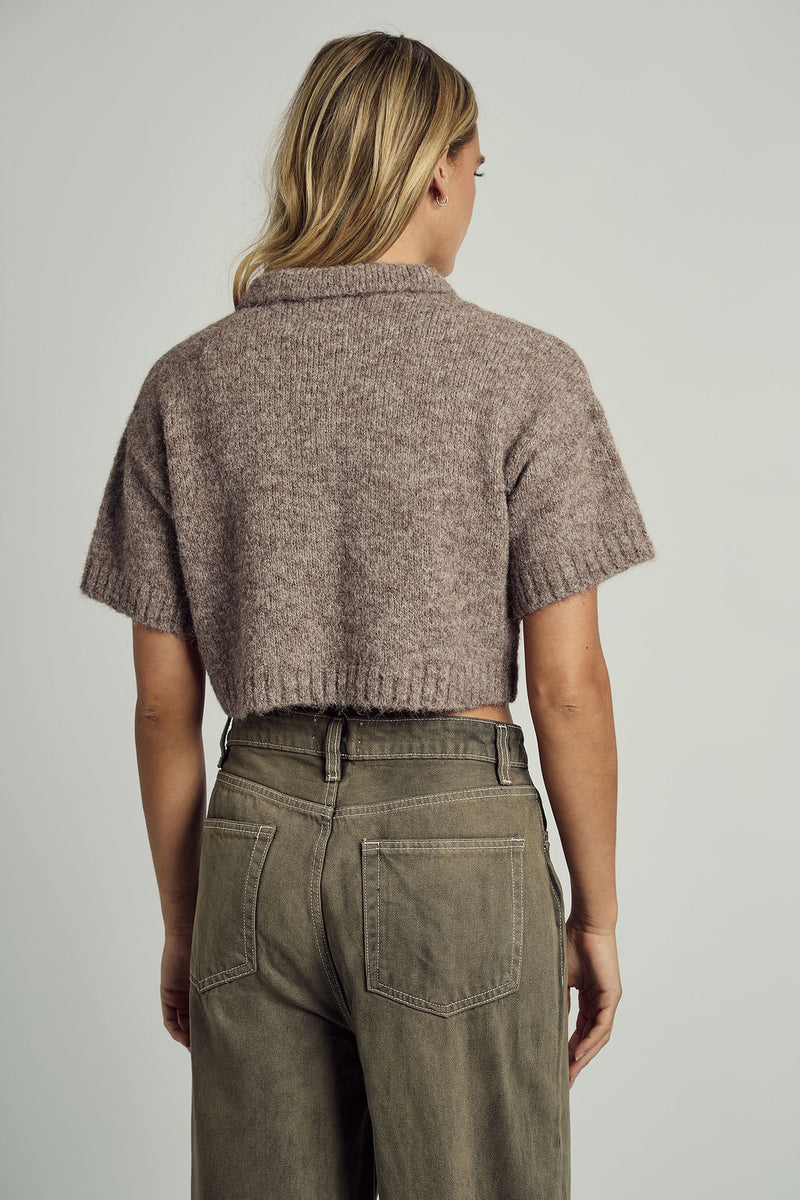 BROOKYLN SOFT FLUFF CROPPED KNITTED CARDIGAN