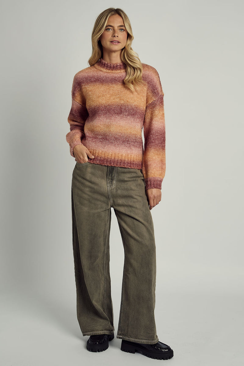 IVY STRIPED OMBRE SOFT FLUFF KNITTED JUMPER