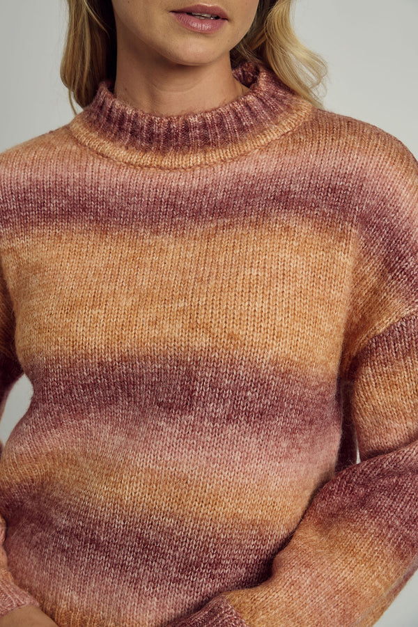 IVY STRIPED OMBRE SOFT FLUFF KNITTED JUMPER