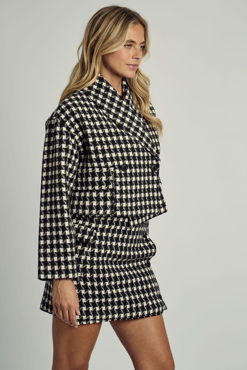 ADA JACQUARD CHECK CROPPED JACKET