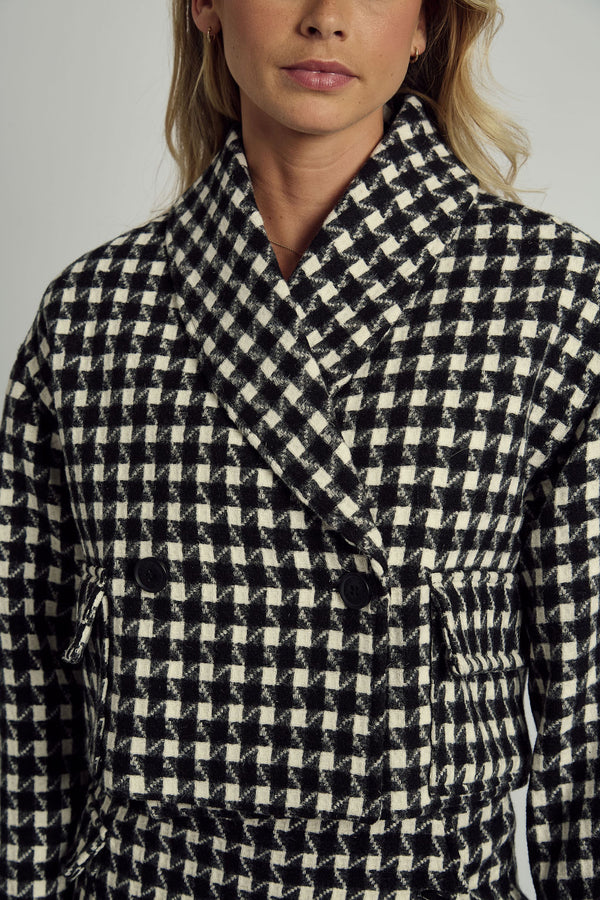 ADA JACQUARD CHECK CROPPED JACKET
