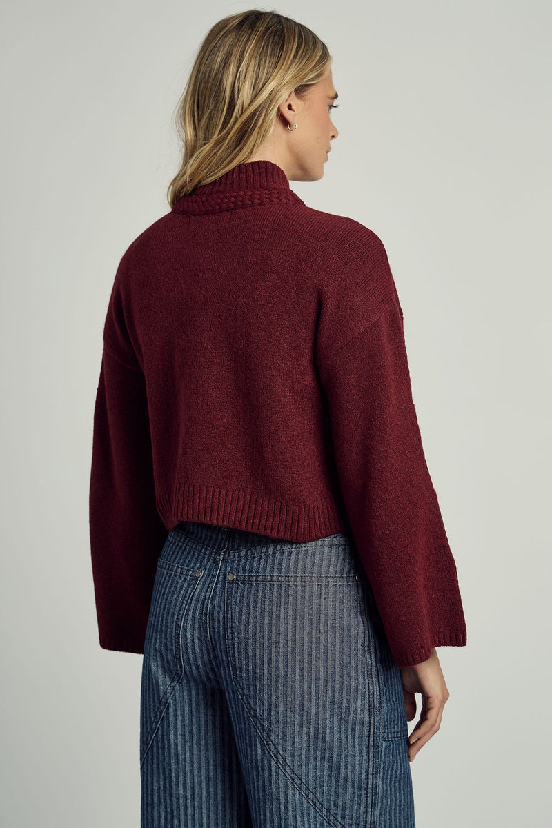 AVA CABLE KNITTED BELL SLEEVE JUMPER