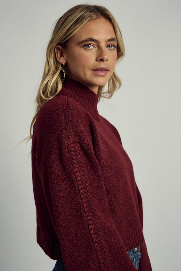 AVA CABLE KNITTED BELL SLEEVE JUMPER