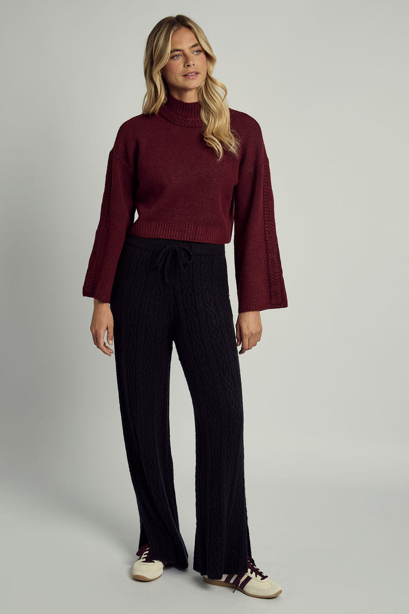 AVA CABLE KNITTED BELL SLEEVE JUMPER