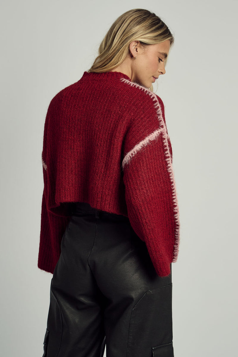 ROSALIE HAND EMBROIDERED WIDE SLEEVE KNITTED JUMPER