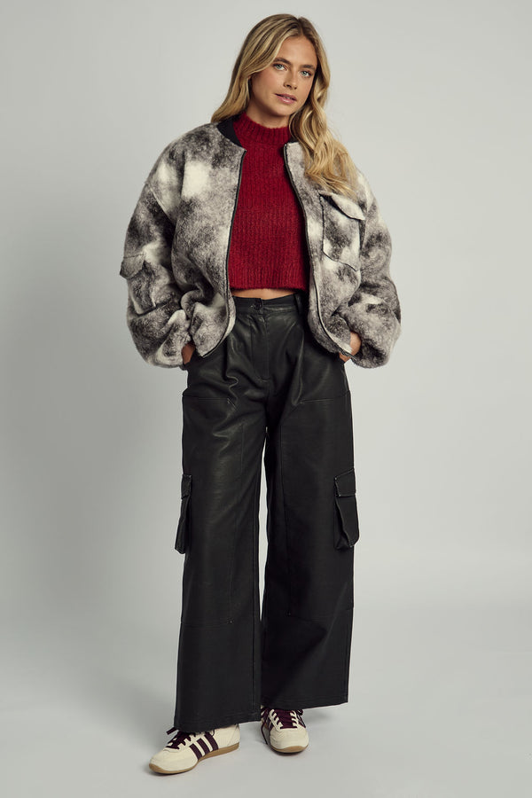 ALMOS VEGAN LEATHER WIDE LEG TROUSER