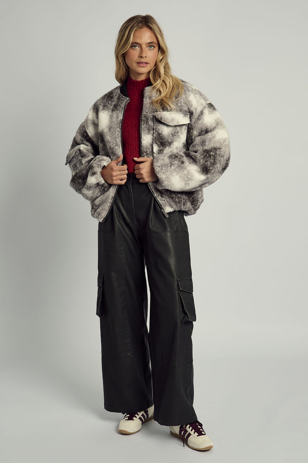 ALMOS VEGAN LEATHER WIDE LEG TROUSER