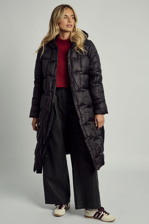 OPHELIA HOODED LONGLINE PUFFER COAT