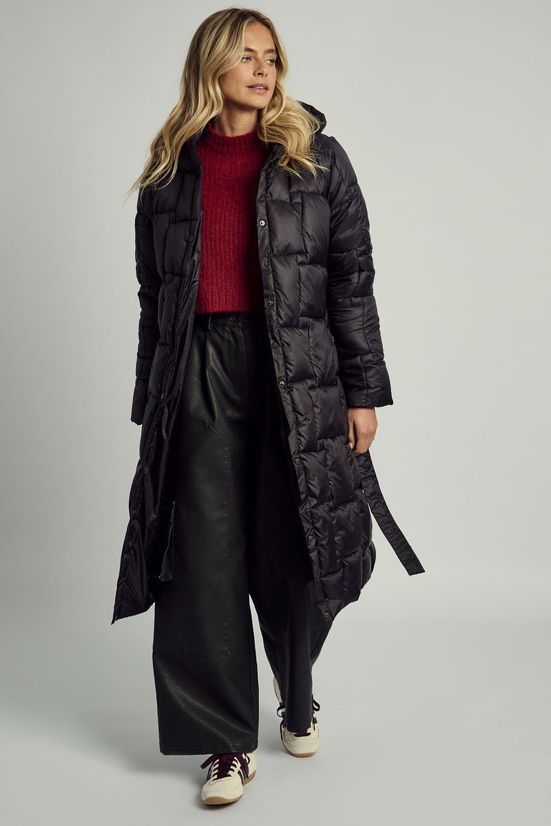 OPHELIA HOODED LONGLINE PUFFER COAT