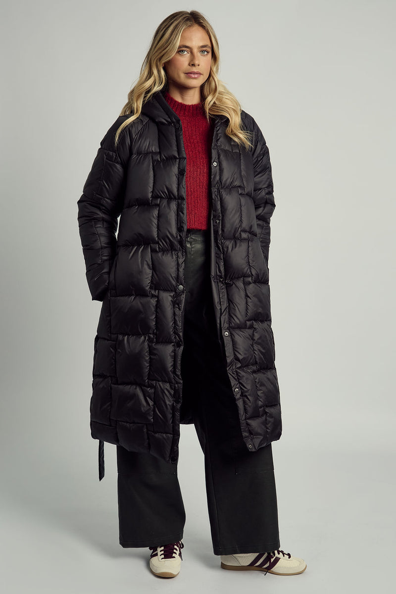 OPHELIA HOODED LONGLINE PUFFER COAT