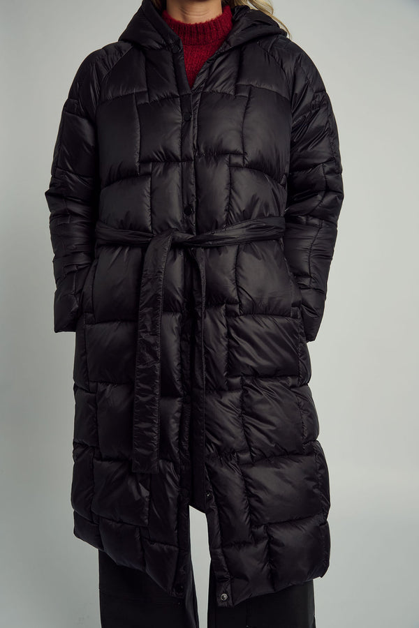 OPHELIA HOODED LONGLINE PUFFER COAT