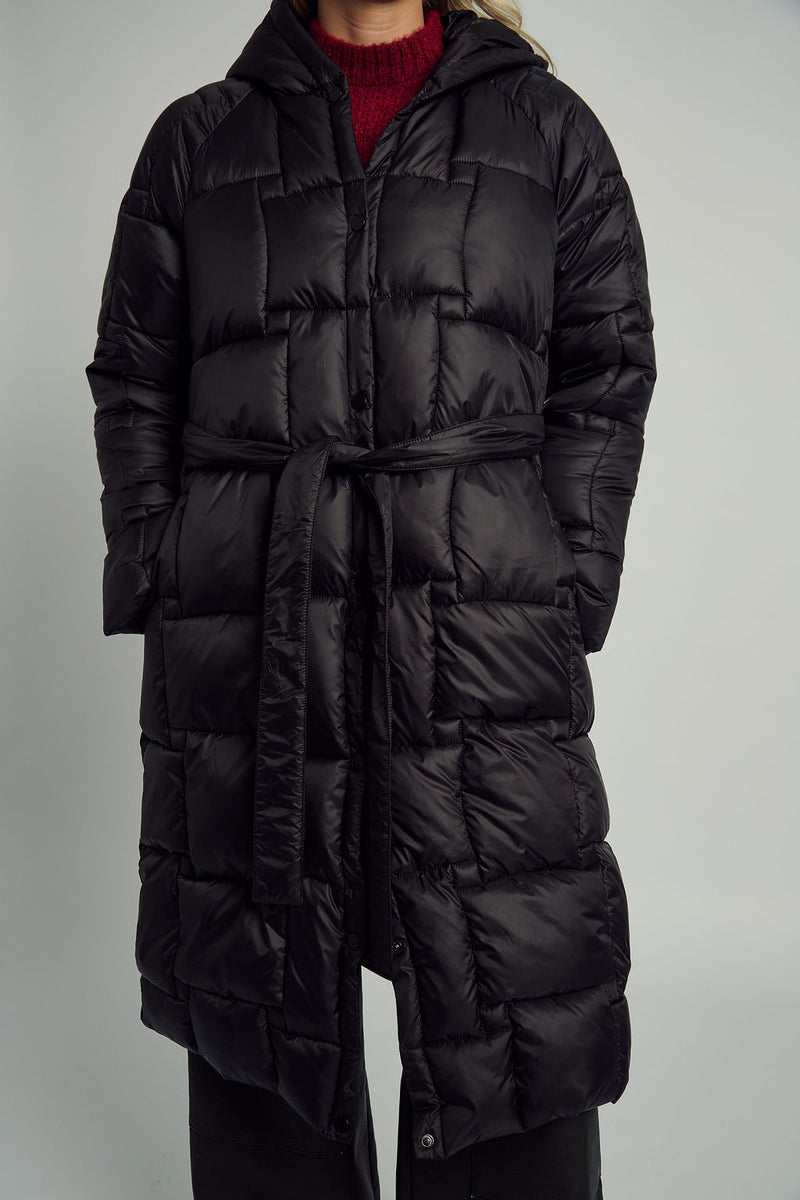 OPHELIA HOODED LONGLINE PUFFER COAT