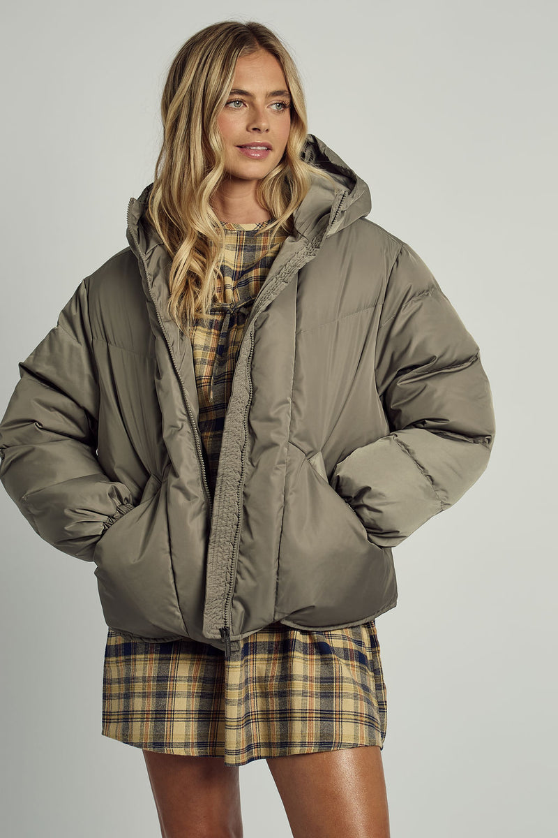 NILEN KHAKI PUFFER COAT